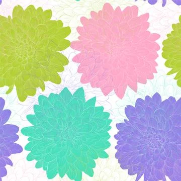 Beautiful seamless background with flowers. Stock Illustration