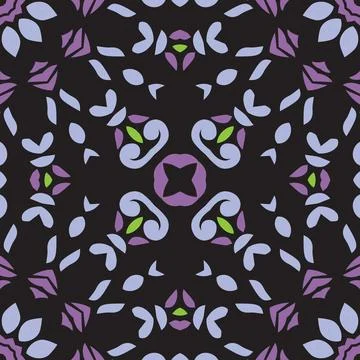 Beautiful seamless floral pattern with mandala. Seamless doodle style backgro Stock Illustration