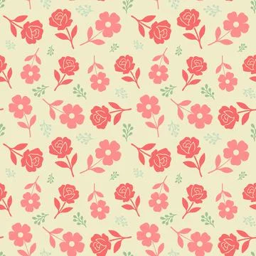 Beautiful seamless floral vector pattern Stock Illustration