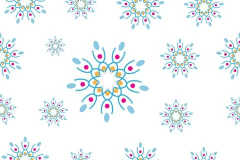 Beautiful seamless geometric flowers pattern. Abstract floral background de.. Illustrazione stock