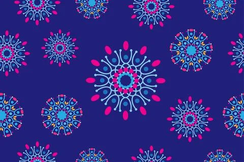 Beautiful seamless geometric flowers pattern. Colorful Abstract floral back.. Illustrazione stock