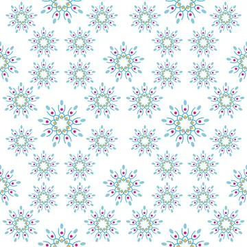 Beautiful seamless geometric flowers pattern. Abstract floral background de.. Stock Illustration