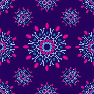 Beautiful seamless mandala flowers pattern. Stylish graphic design. Tileabl.. Stock-Illustration