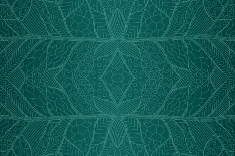 Beautiful seamless pattern with abstract blue  art Stock Illustration