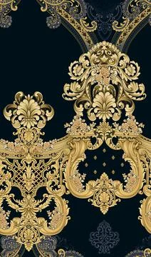 Beautiful seamless pattern in baroque style Illustrazione stock
