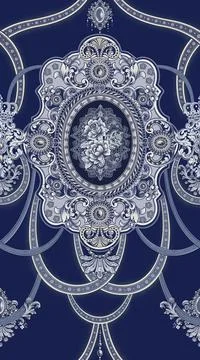 Beautiful seamless pattern in baroque style Stock Illustration