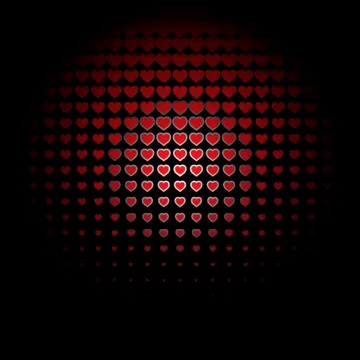 Beautiful seamless pattern with embossed red hearts. Illustrazione stock