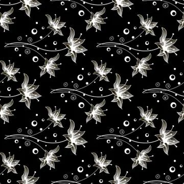 Beautiful seamless pattern with flowers. Stock Illustration