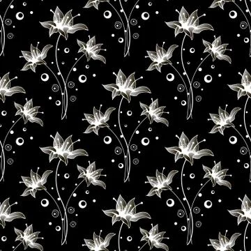Beautiful seamless pattern with flowers. Stock Illustration