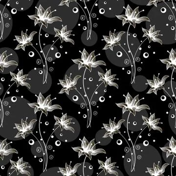 Beautiful seamless pattern with flowers. Stock Illustration
