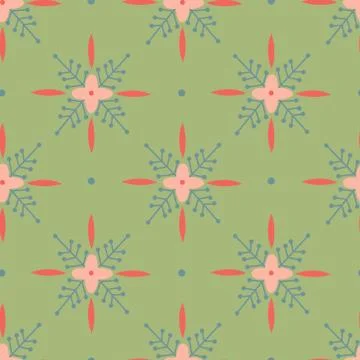 Beautiful Seamless Pattern with Flowers Stock Illustration