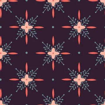 Beautiful Seamless Pattern with Flowers Stock Illustration