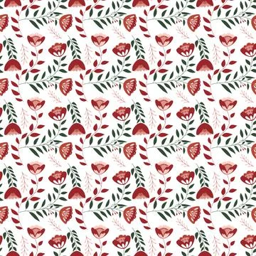 Beautiful Seamless Pattern with Flowers Stock Illustration