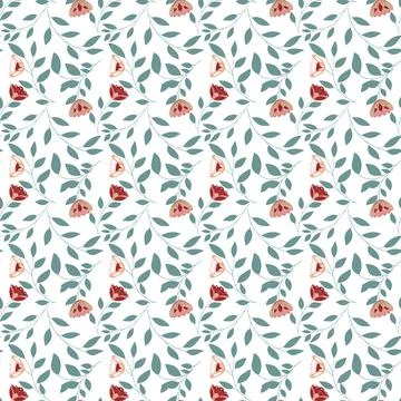 Beautiful Seamless Pattern with Flowers Stock Illustration