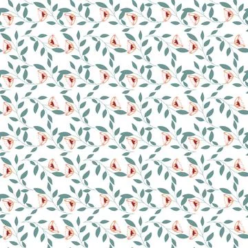 Beautiful Seamless Pattern with Flowers Stock Illustration