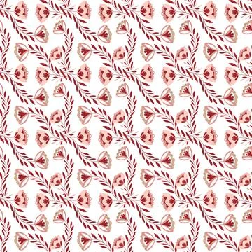 Beautiful Seamless Pattern with Flowers Stock Illustration