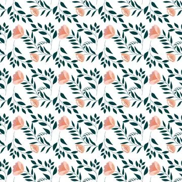 Beautiful Seamless Pattern with Flowers Stock Illustration