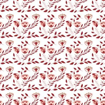 Beautiful Seamless Pattern with Flowers Stock Illustration