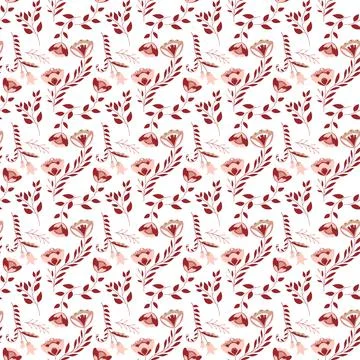 Beautiful Seamless Pattern with Flowers Stock Illustration