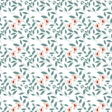 Beautiful Seamless Pattern with Flowers Stock Illustration