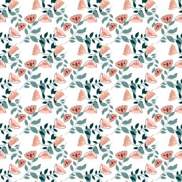 Beautiful Seamless Pattern with Flowers Stock Illustration