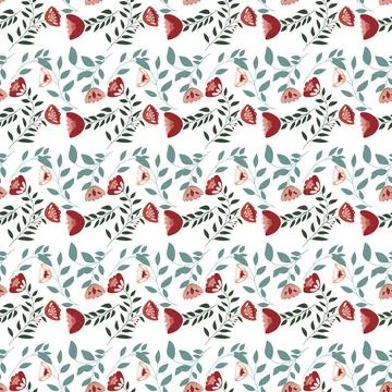 Beautiful Seamless Pattern with Flowers Stock Illustration
