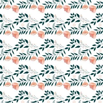 Beautiful Seamless Pattern with Flowers Stock Illustration