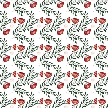 Beautiful Seamless Pattern with Flowers Stock Illustration