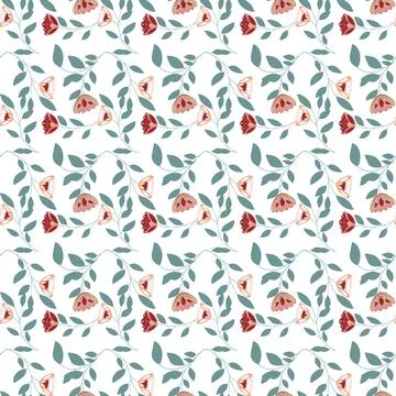 Beautiful Seamless Pattern with Flowers Stock Illustration