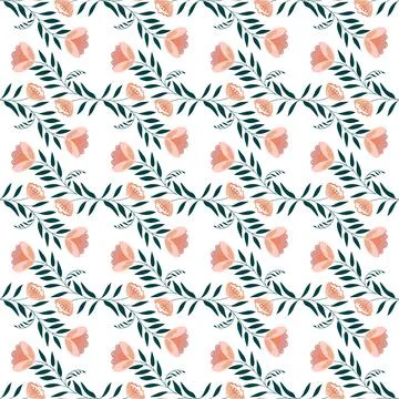 Beautiful Seamless Pattern with Flowers Illustrazione stock