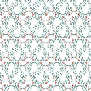 Beautiful Seamless Pattern with Flowers Stock Illustration