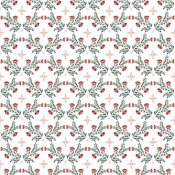 Beautiful Seamless Pattern with Flowers Stock Illustration