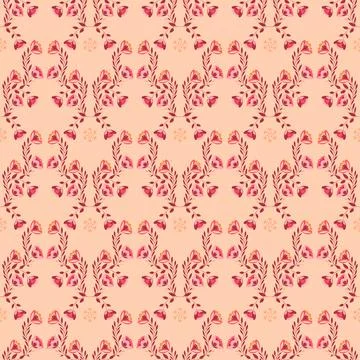 Beautiful Seamless Pattern with Flowers Stock Illustration