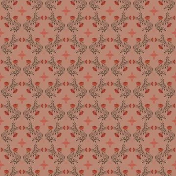 Beautiful Seamless Pattern with Flowers Stock Illustration