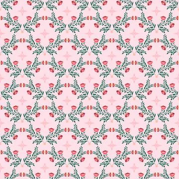 Beautiful Seamless Pattern with Flowers Illustrazione stock