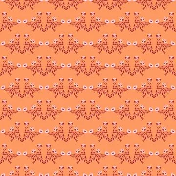 Beautiful Seamless Pattern with Flowers Stock Illustration