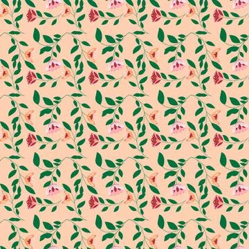 Beautiful Seamless Pattern with Flowers Illustrazione stock