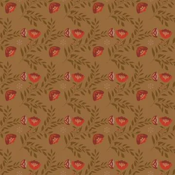 Beautiful Seamless Pattern with Flowers Stock Illustration