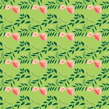 Beautiful Seamless Pattern with Flowers Stock Illustration