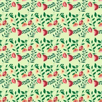 Beautiful Seamless Pattern with Flowers Stock Illustration