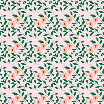 Beautiful Seamless Pattern with Flowers Stock Illustration