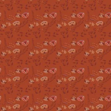 Beautiful Seamless Pattern with Flowers Illustrazione stock