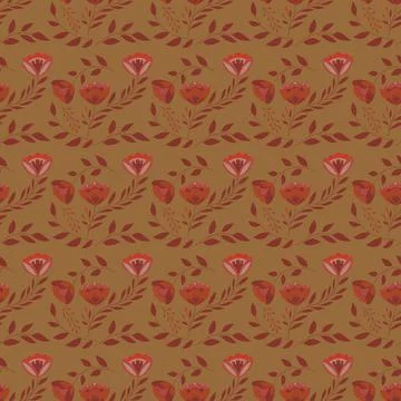 Beautiful Seamless Pattern with Flowers Stock Illustration