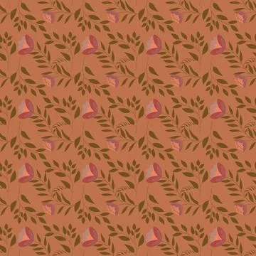 Beautiful Seamless Pattern with Flowers Stock Illustration