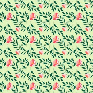 Beautiful Seamless Pattern with Flowers Stock Illustration