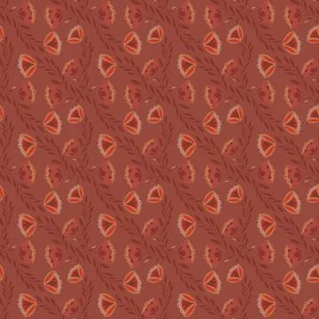 Beautiful Seamless Pattern with Flowers Stock Illustration