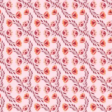 Beautiful Seamless Pattern with Flowers Stock Illustration