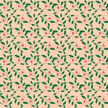 Beautiful Seamless Pattern with Flowers Illustrazione stock