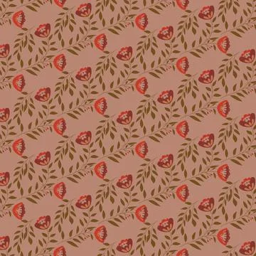 Beautiful Seamless Pattern with Flowers Stock Illustration