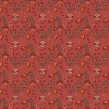 Beautiful Seamless Pattern with Flowers Stock Illustration